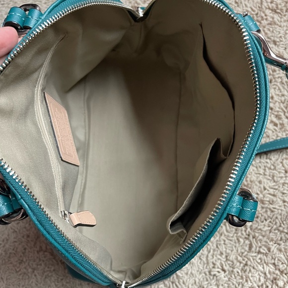 Coach Peyton Teal Green Leather Bag - Picture 5 of 10